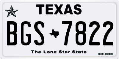 TX license plate BGS7822