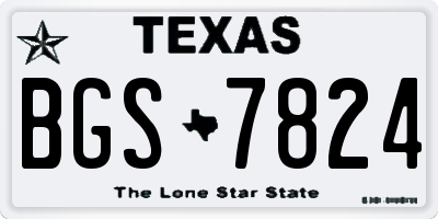 TX license plate BGS7824