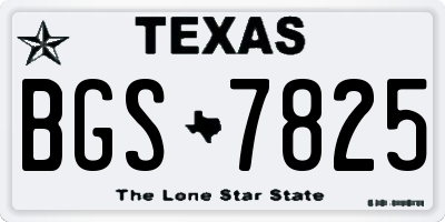 TX license plate BGS7825