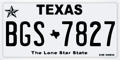 TX license plate BGS7827