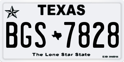 TX license plate BGS7828