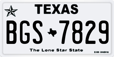 TX license plate BGS7829