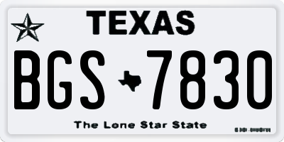 TX license plate BGS7830