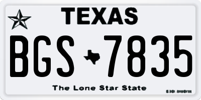 TX license plate BGS7835