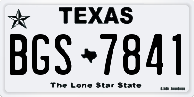 TX license plate BGS7841
