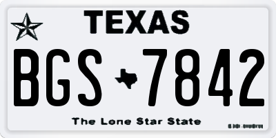 TX license plate BGS7842