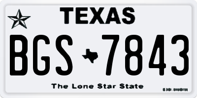 TX license plate BGS7843