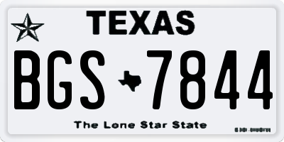 TX license plate BGS7844