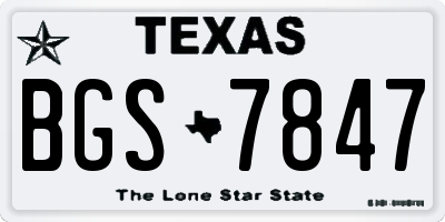 TX license plate BGS7847