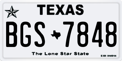 TX license plate BGS7848