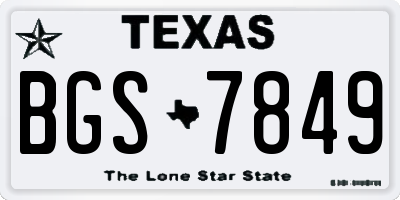 TX license plate BGS7849