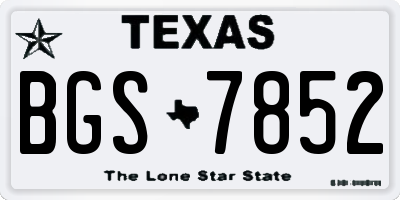 TX license plate BGS7852