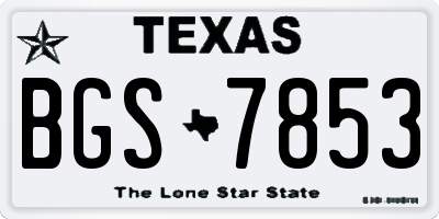 TX license plate BGS7853