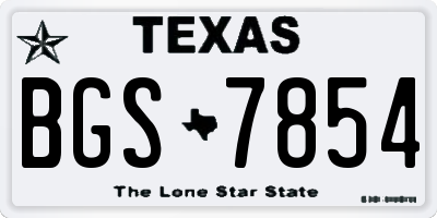 TX license plate BGS7854