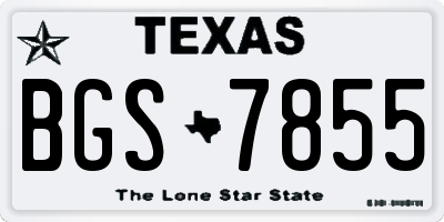 TX license plate BGS7855