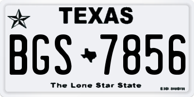 TX license plate BGS7856