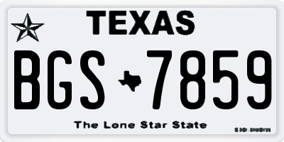 TX license plate BGS7859