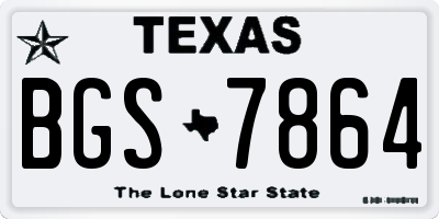 TX license plate BGS7864