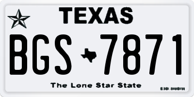 TX license plate BGS7871