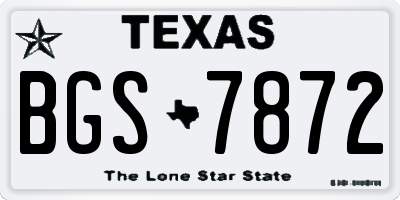 TX license plate BGS7872
