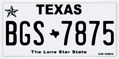 TX license plate BGS7875