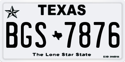 TX license plate BGS7876