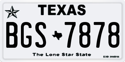 TX license plate BGS7878
