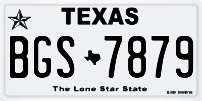 TX license plate BGS7879