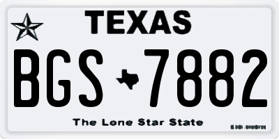 TX license plate BGS7882