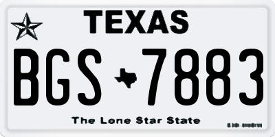 TX license plate BGS7883