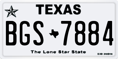TX license plate BGS7884