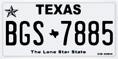 TX license plate BGS7885