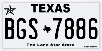 TX license plate BGS7886