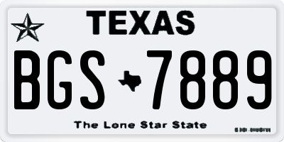 TX license plate BGS7889