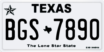 TX license plate BGS7890