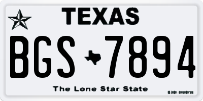 TX license plate BGS7894
