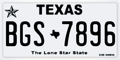 TX license plate BGS7896