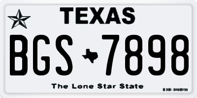 TX license plate BGS7898