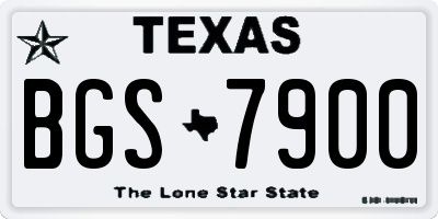 TX license plate BGS7900