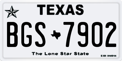 TX license plate BGS7902