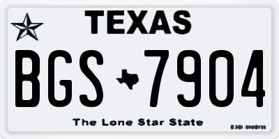 TX license plate BGS7904