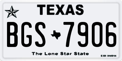 TX license plate BGS7906