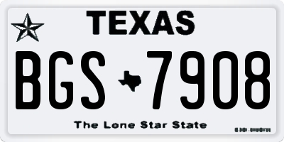 TX license plate BGS7908