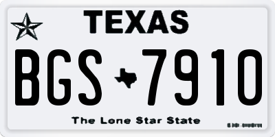 TX license plate BGS7910