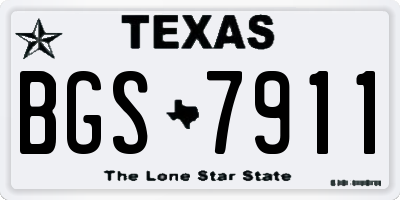TX license plate BGS7911