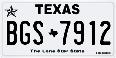 TX license plate BGS7912