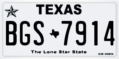 TX license plate BGS7914