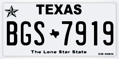 TX license plate BGS7919