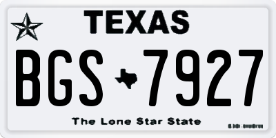 TX license plate BGS7927