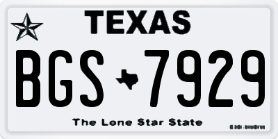 TX license plate BGS7929
